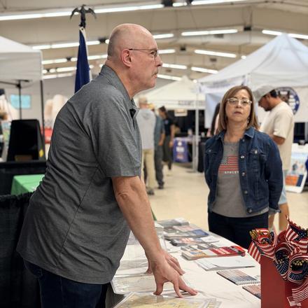 Craig Sullivan working the county party booth at the Adams County Fair