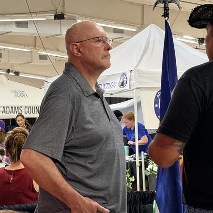 Craig Sullivan at the Adams County Fair booth