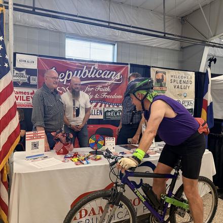 Fairgoers stopping in at the booth