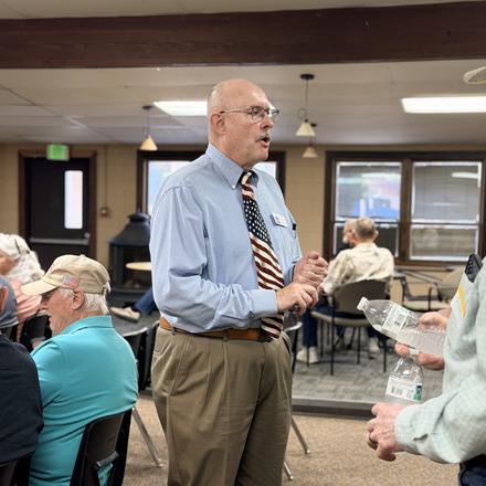 Craig Sullivan speaking to members at the Adams County Republican Party meeting